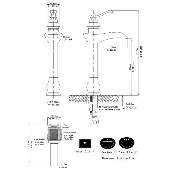 BWE Vessel Sink Bathroom Faucet with Drain Assembly & Reviews Wayfair